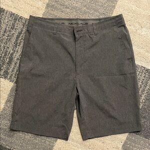 Nicklaus Men's Charcoal Flat Front Shorts